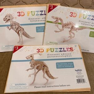Toysmith 3DPuzzles Dinosaur Edition Tyrannosaurus, Velociraptor, Parasaurolophus